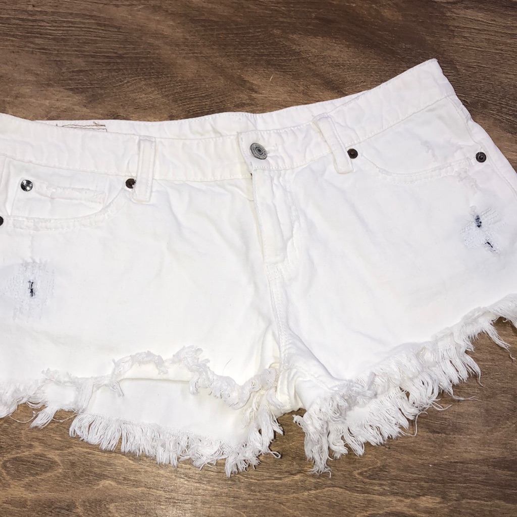Denim & Supply Size 29 Mini White Denim Shorts